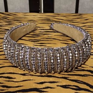Embellished Crystal Headband - Silver